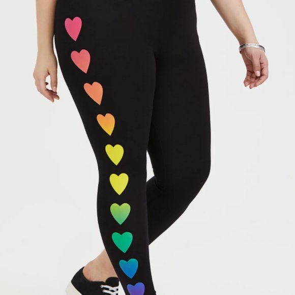 Torrid Rainbow Heart Leggings 3x 